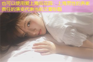 上海男性的养家责任的演变